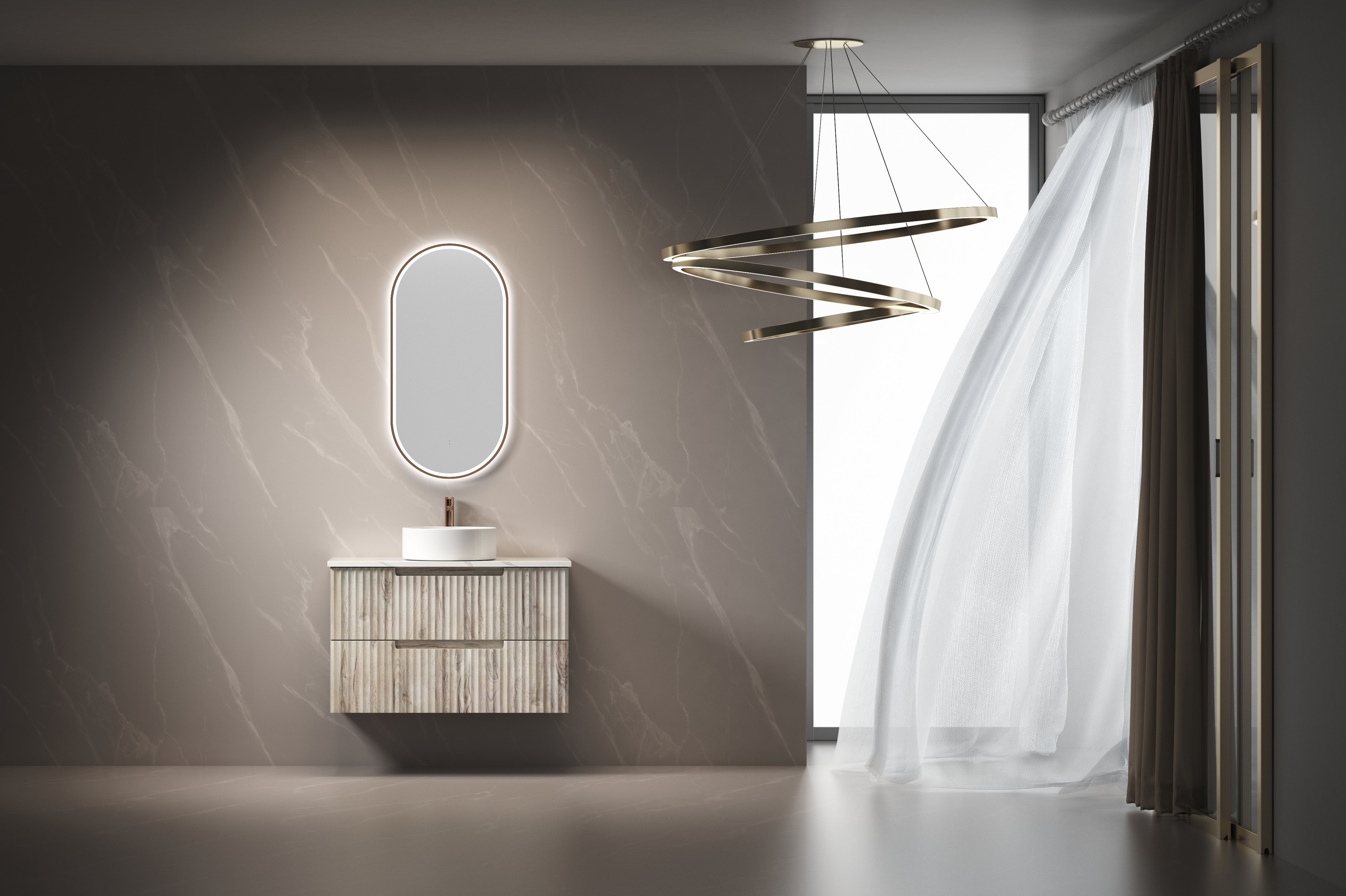 Aulic LED Beau Monde Brushed Bronze Framed Mirror 450 x 900mm LMBM-450-BZ