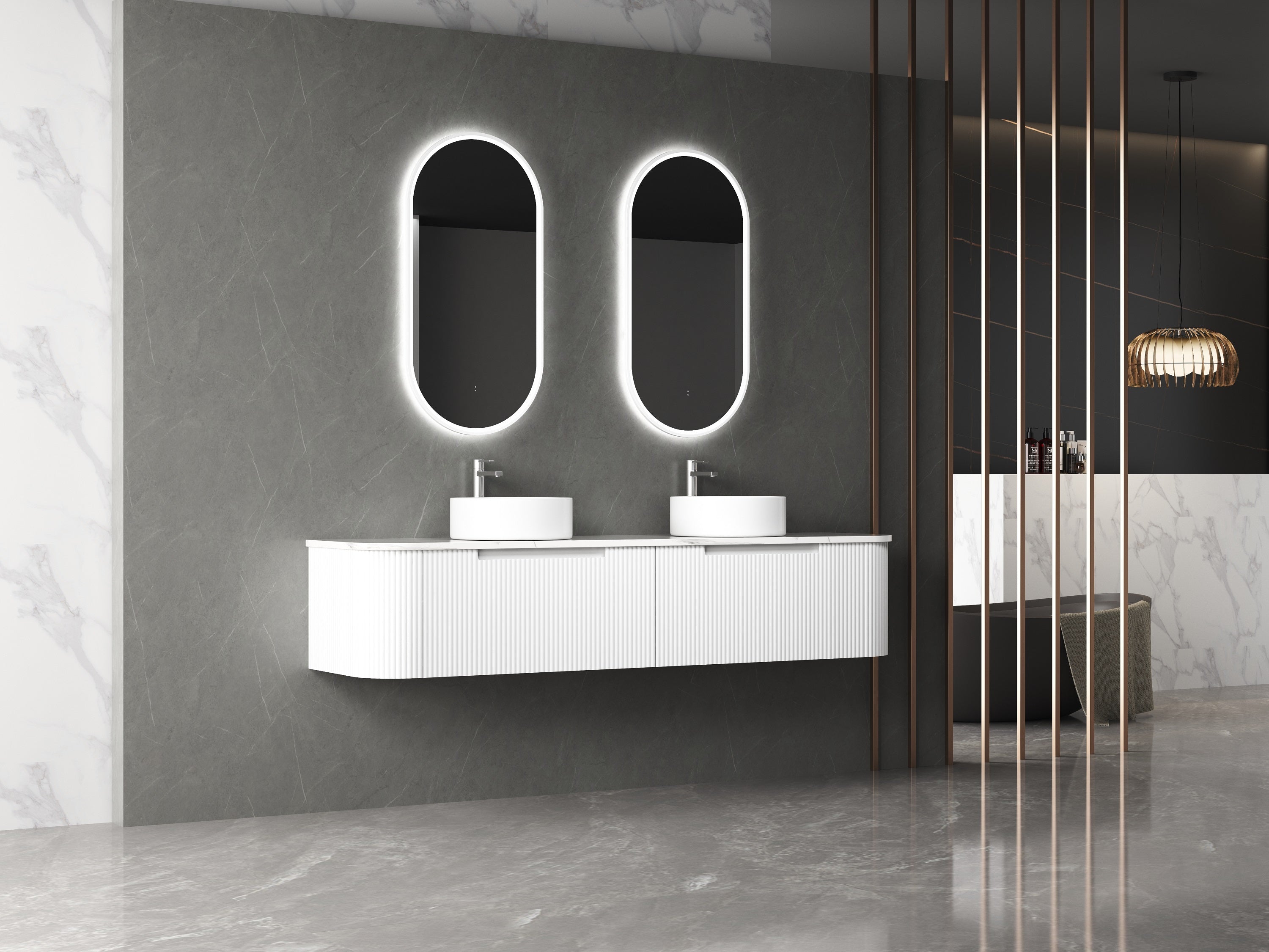 Aulic LED Beau Monde Brushed Nickel Framed Mirror 450 x 900mm LMBM-450-BN