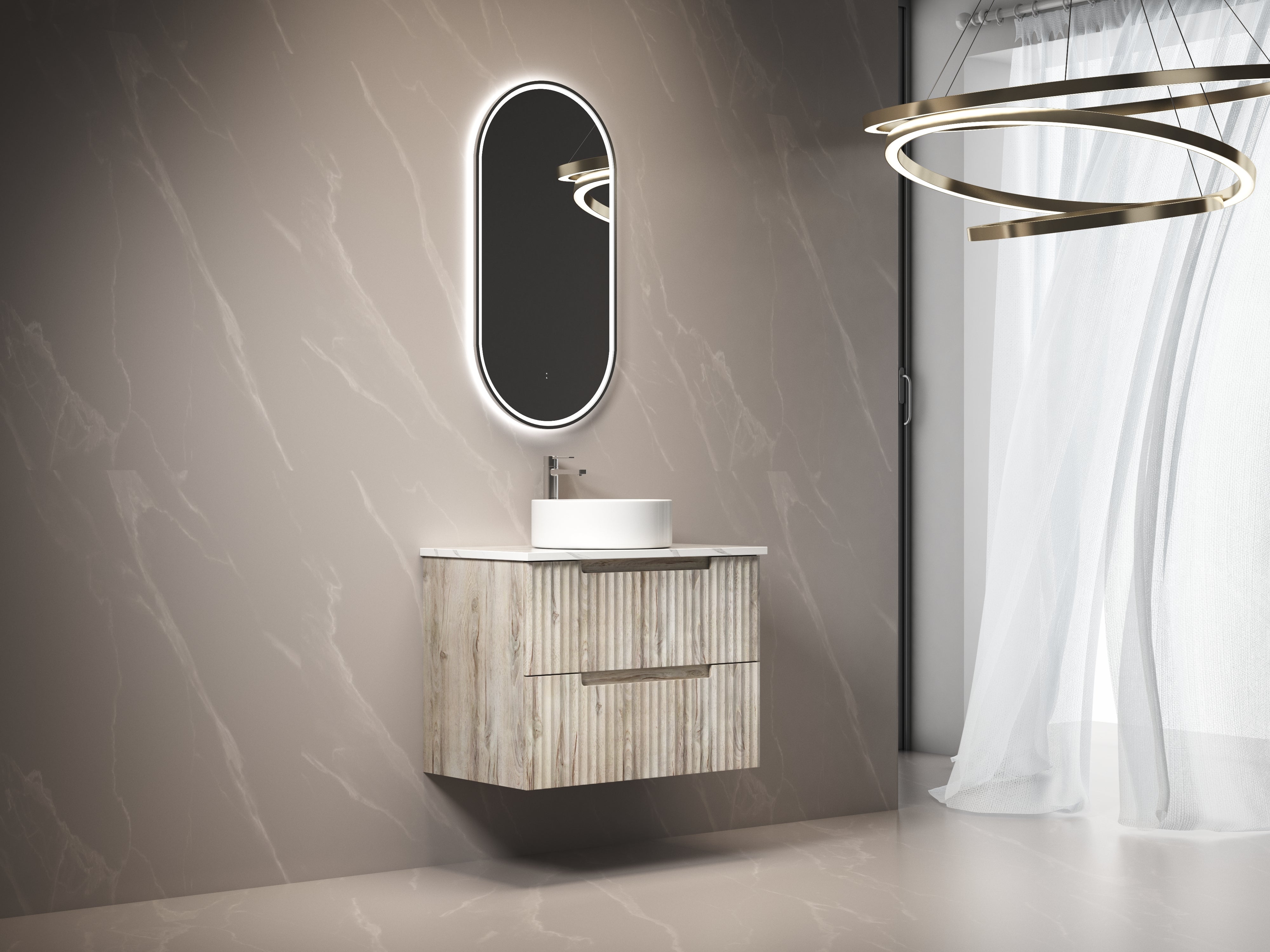 Aulic LED Beau Monde Gun Metal Framed Mirror 450 x 900mm LMBM-450-GM