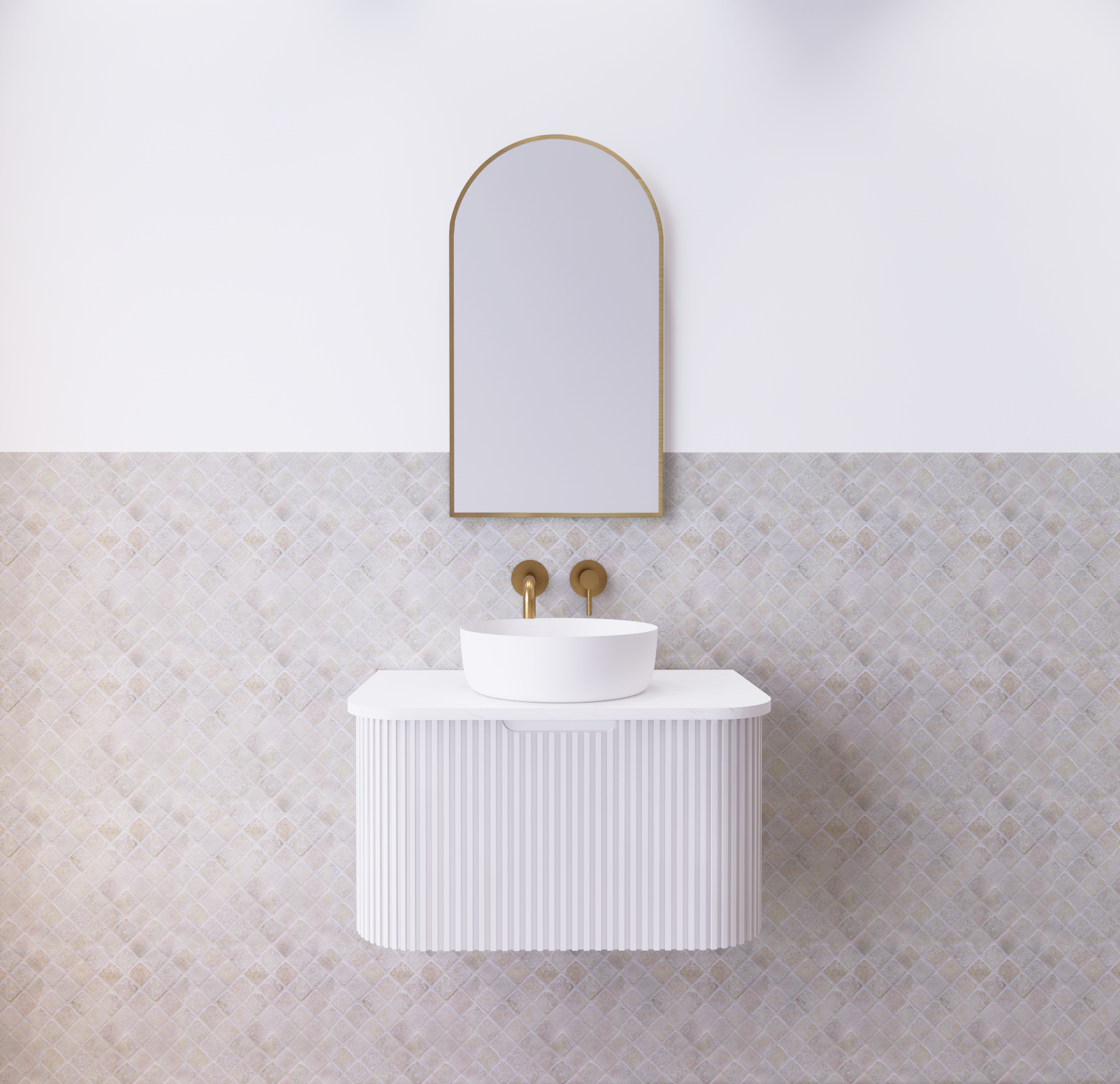 Riva Bergen Matte White Wall Hung Vanity