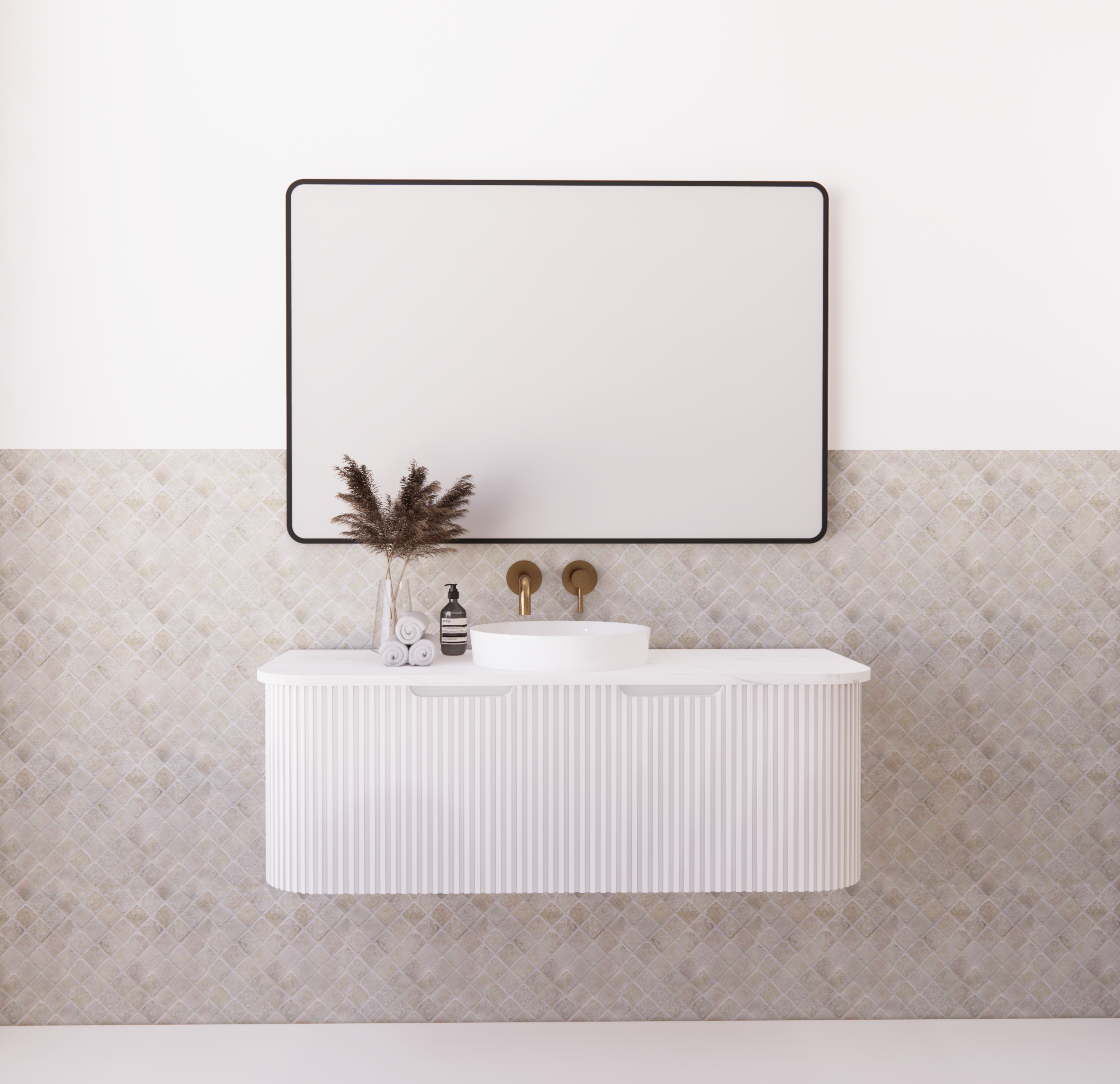 Riva Bergen Matte White Wall Hung Vanity