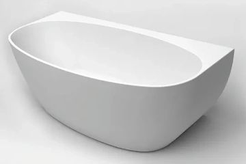 Ceejay 1500mm Egg Shape Back to Wall Bath Gloss White CJ-BATH-19