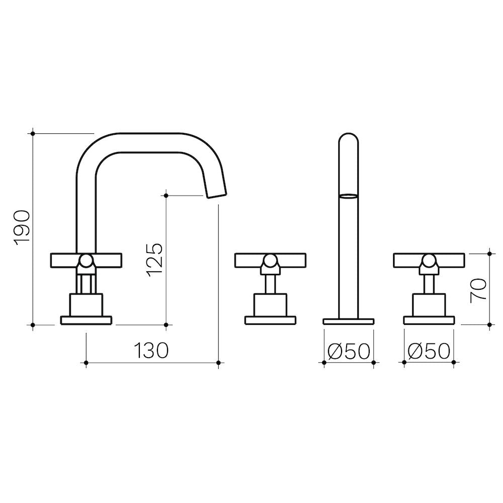 Clark Cross Basin Set Matte Black CL10035.B5A