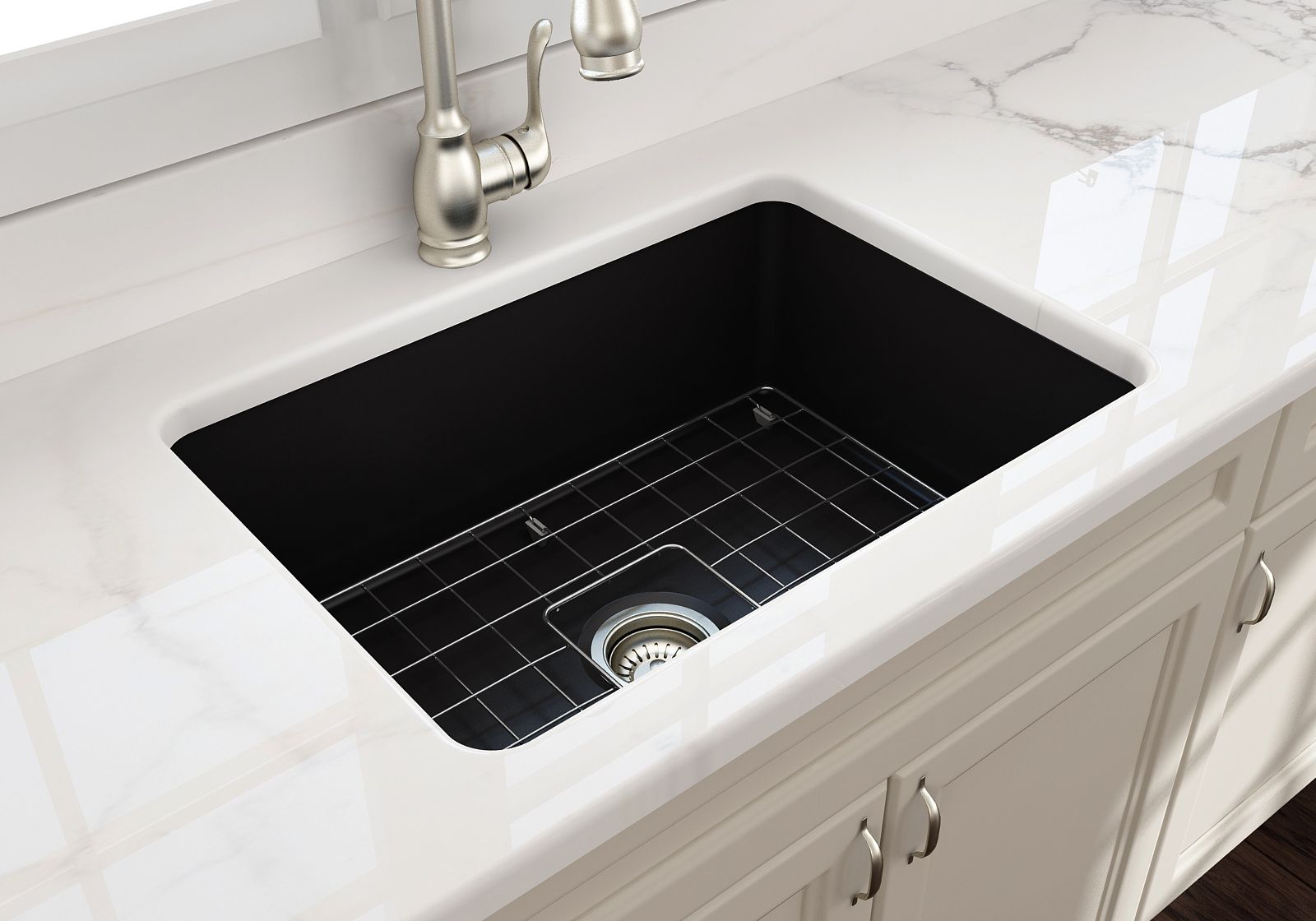 Turner Hastings Cuisine 68 x 48 Fine Fireclay Inset/Undermount Sink Matte Black CU68FS-MB