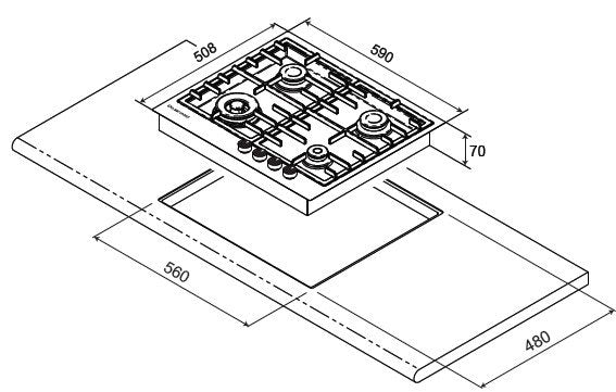 Kleenmaid 60cm Gas Cooktop GCT6030