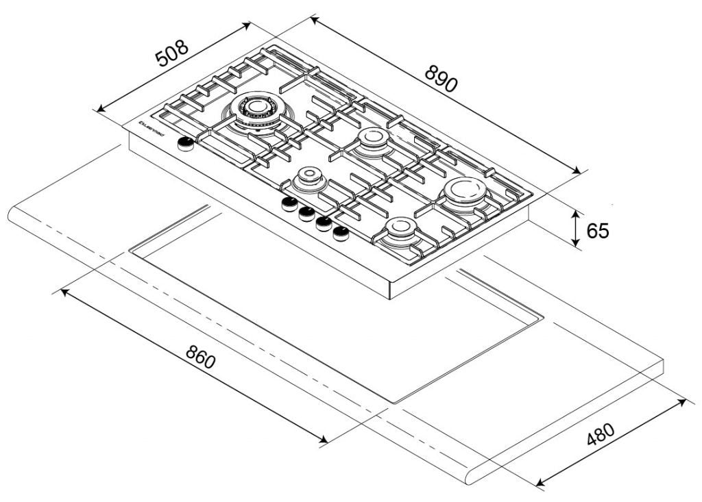 Kleenmaid 90cm Gas Cooktop GCT9030