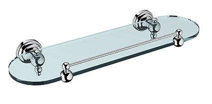 Parisi Hermitage Toughened Glass Shelf 400mm Chrome HE.SH40