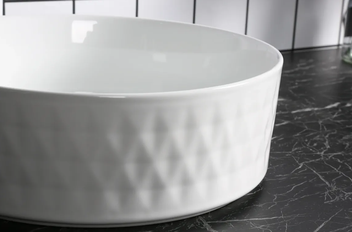 Infinity Bathware IA004 Above Counter Ceramic Basin Gloss White