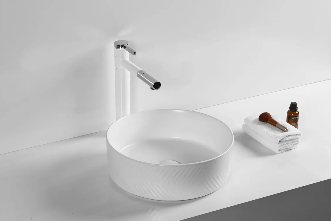 Infinity Bathware IA005MW Above Counter Ceramic Basin Matte White