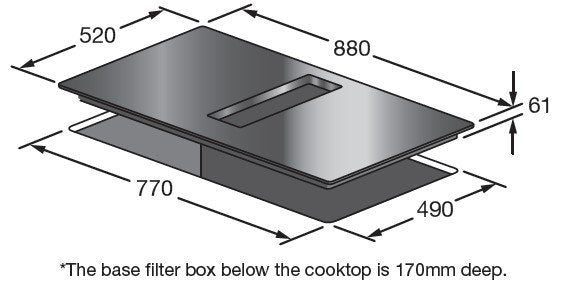 Kleenmaid 90cm Integrated Inudction Cooktop & Air Extraction System ICTFX9020EX