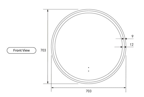 Aulic LED Windsor Gun Metal Framed Mirror 700mm LMWIN-700-GM