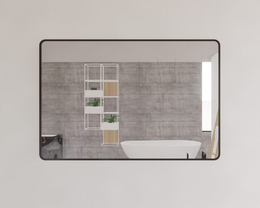 ABS Framed Rectangle Mirror Matte Black