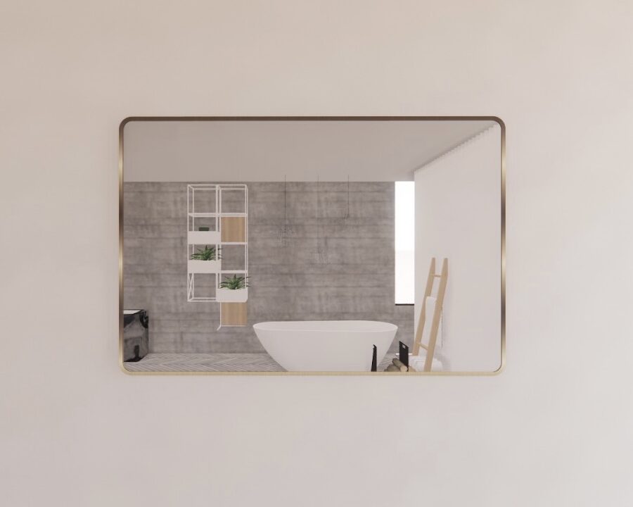 ABS Framed Rectangle Mirror Gold