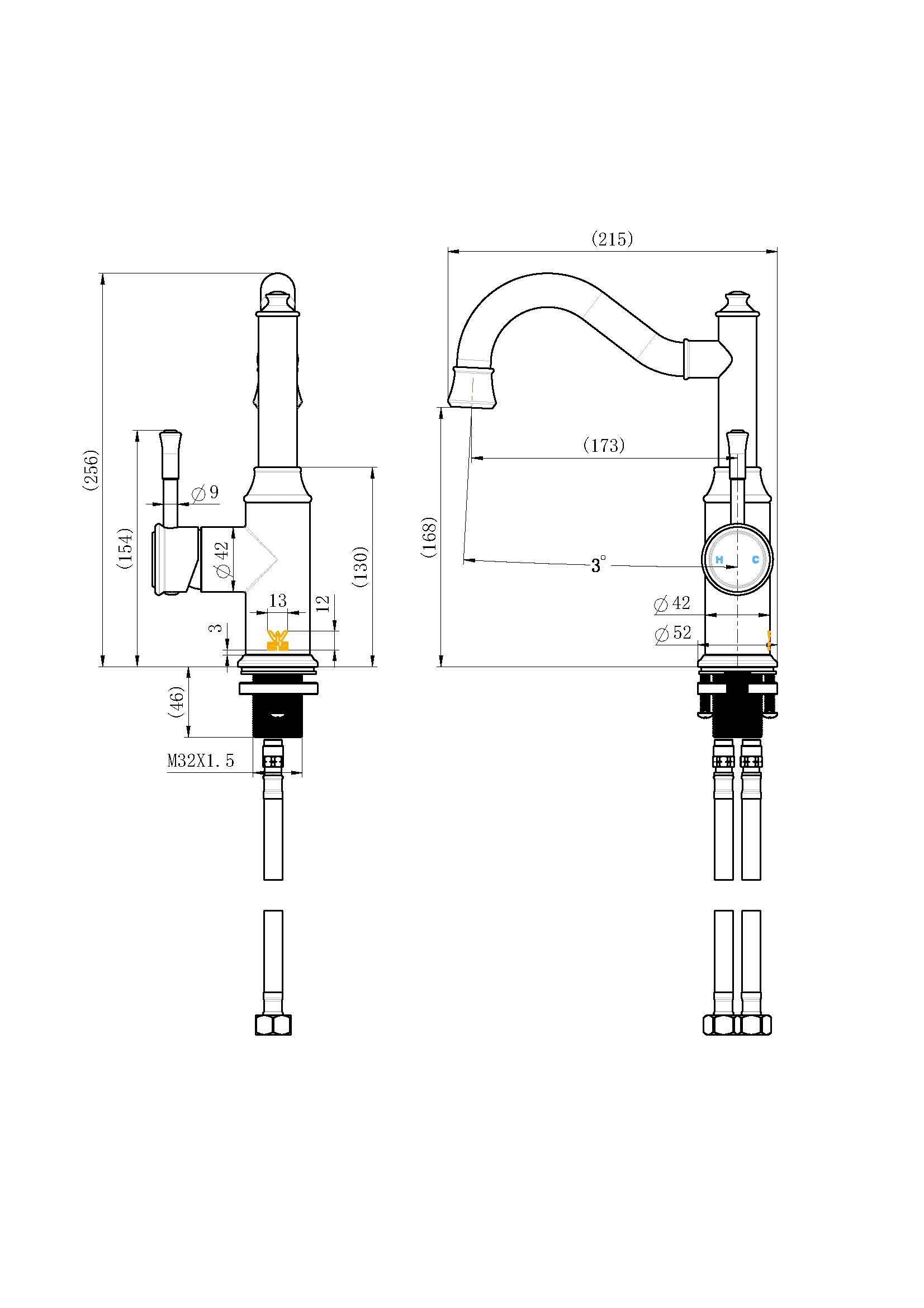 Modern National Montpellier High Rise Basin Mixer Chrome MON002-1