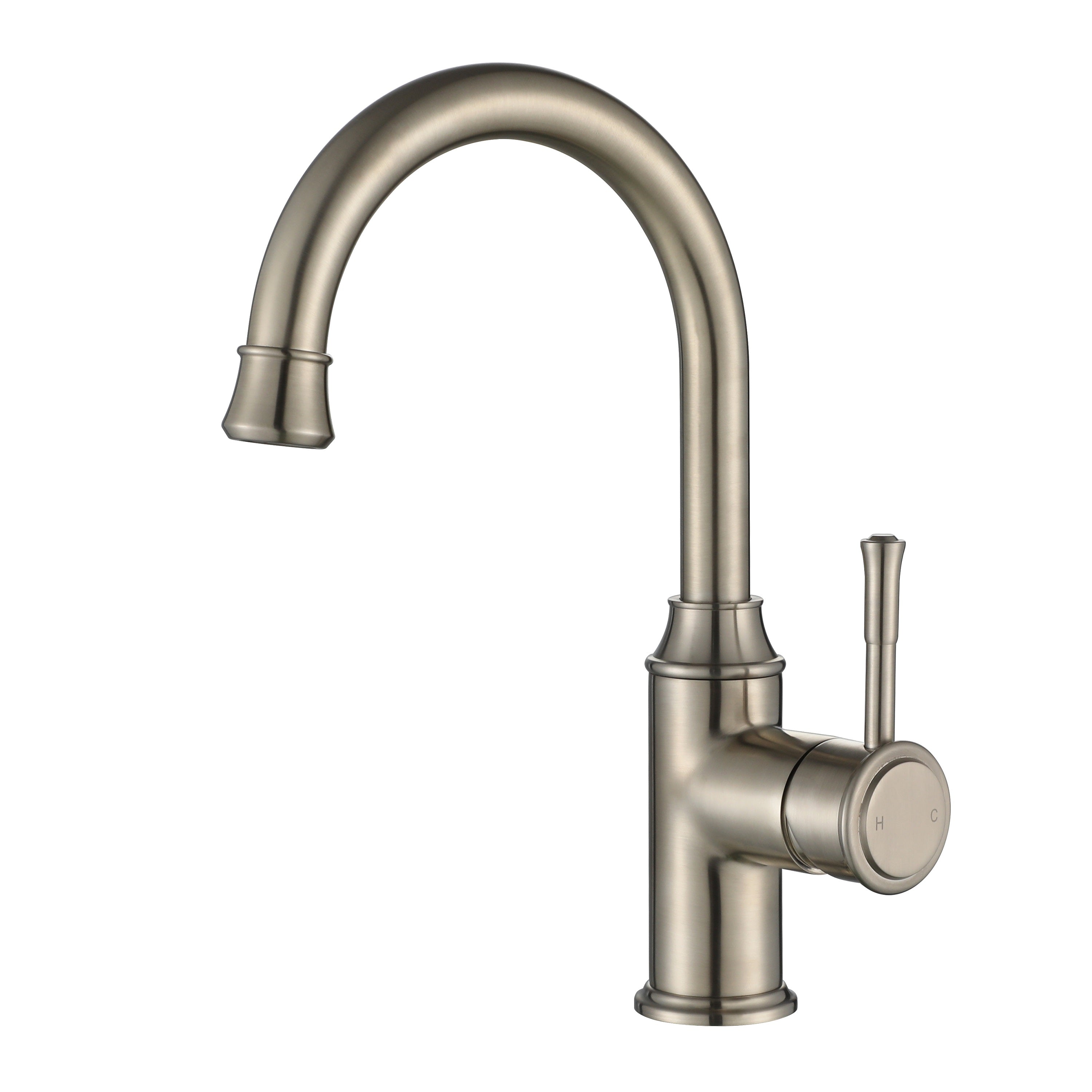 Modern National Montpellier High Rise Basin Mixer Brushed Nickel MON002BN