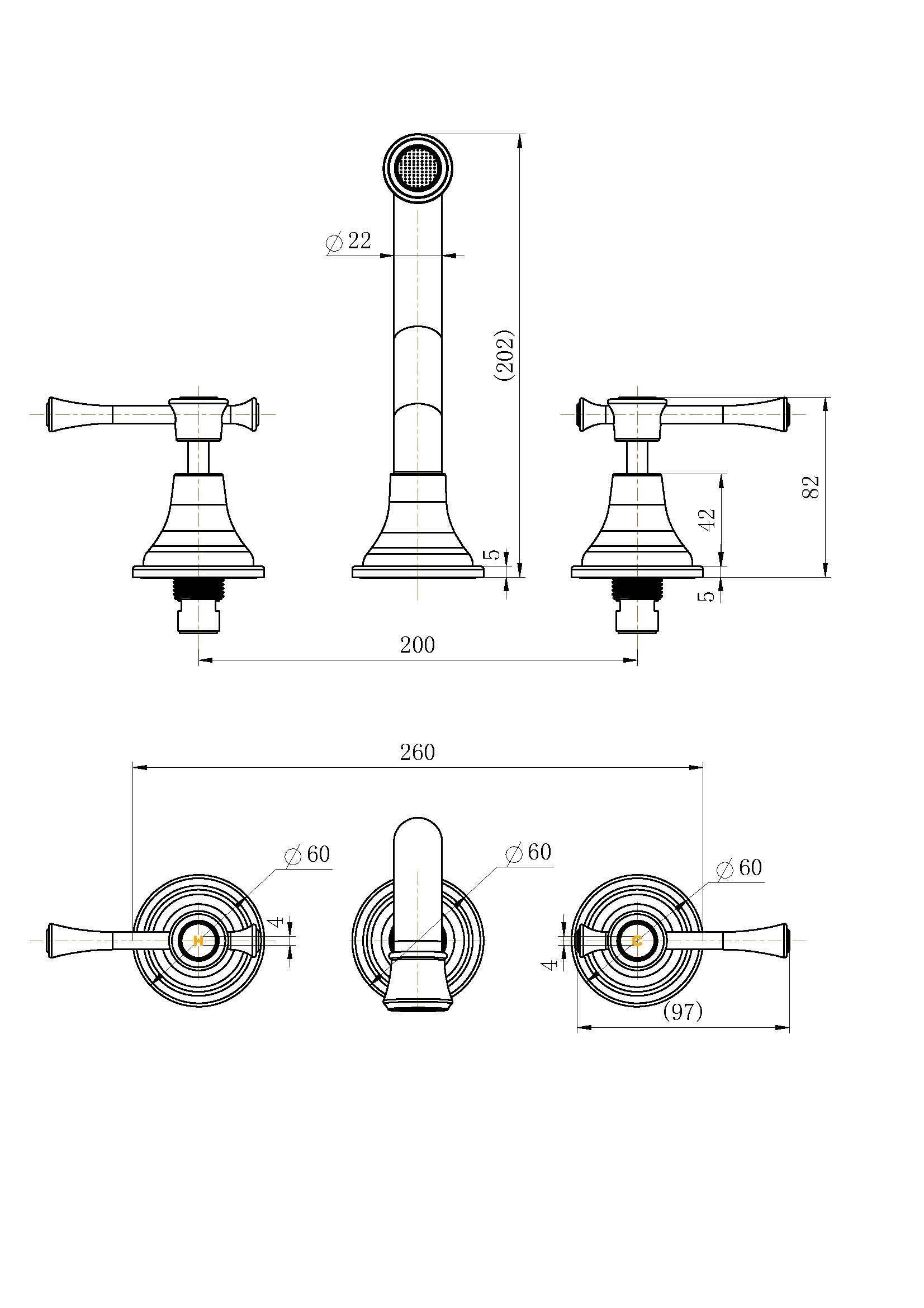 Modern National Montpellier Wall Bath Set Brushed Nickel MON007BN