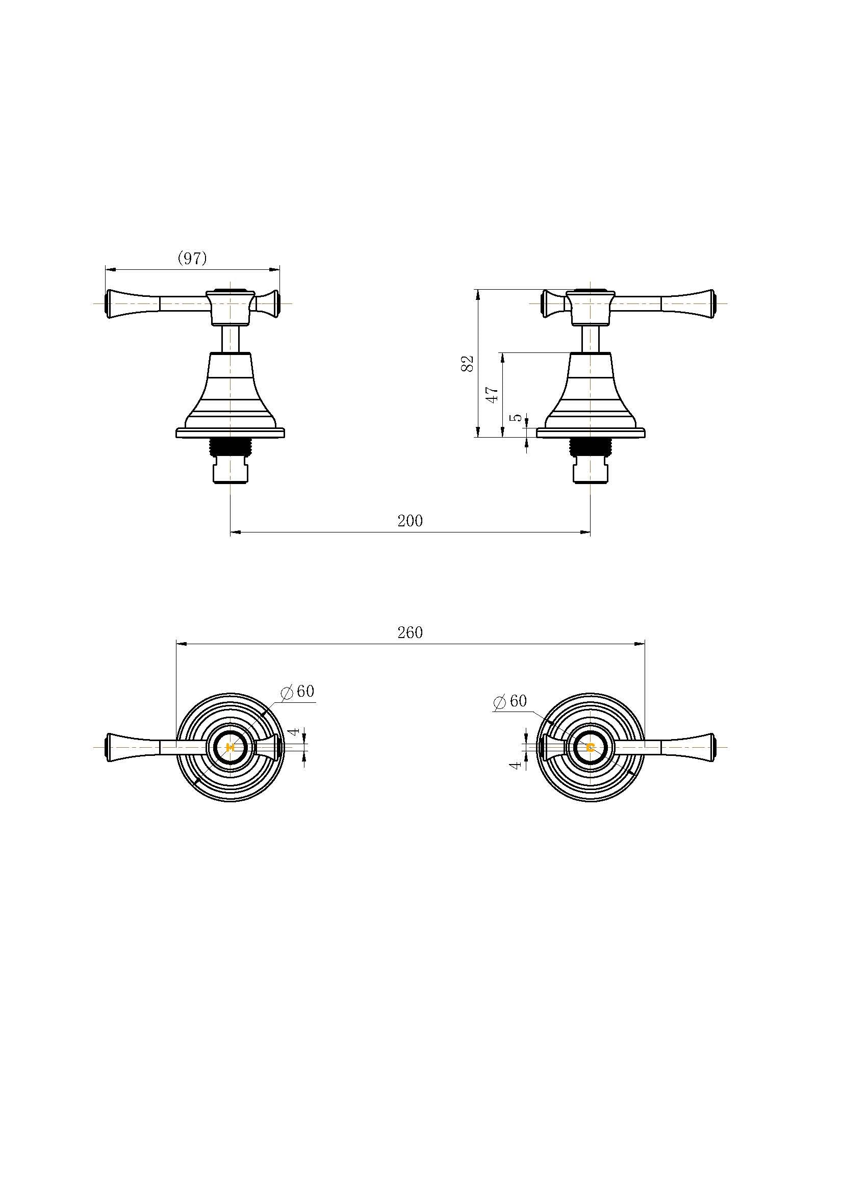 Modern National Montpellier Wall Tops Brushed Bronze MON017BM