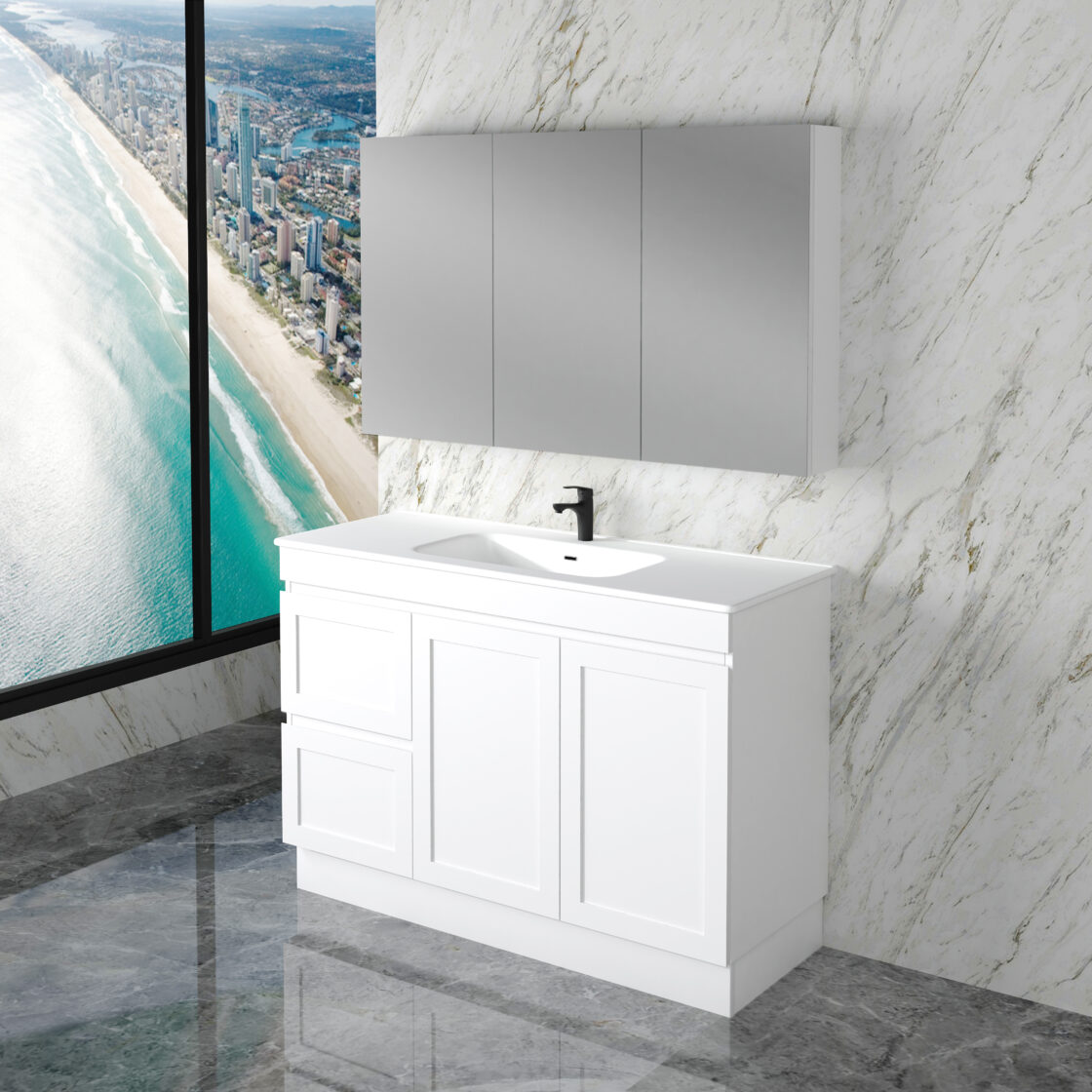 Miami 1200mm Floor Standing Vanity Matte White