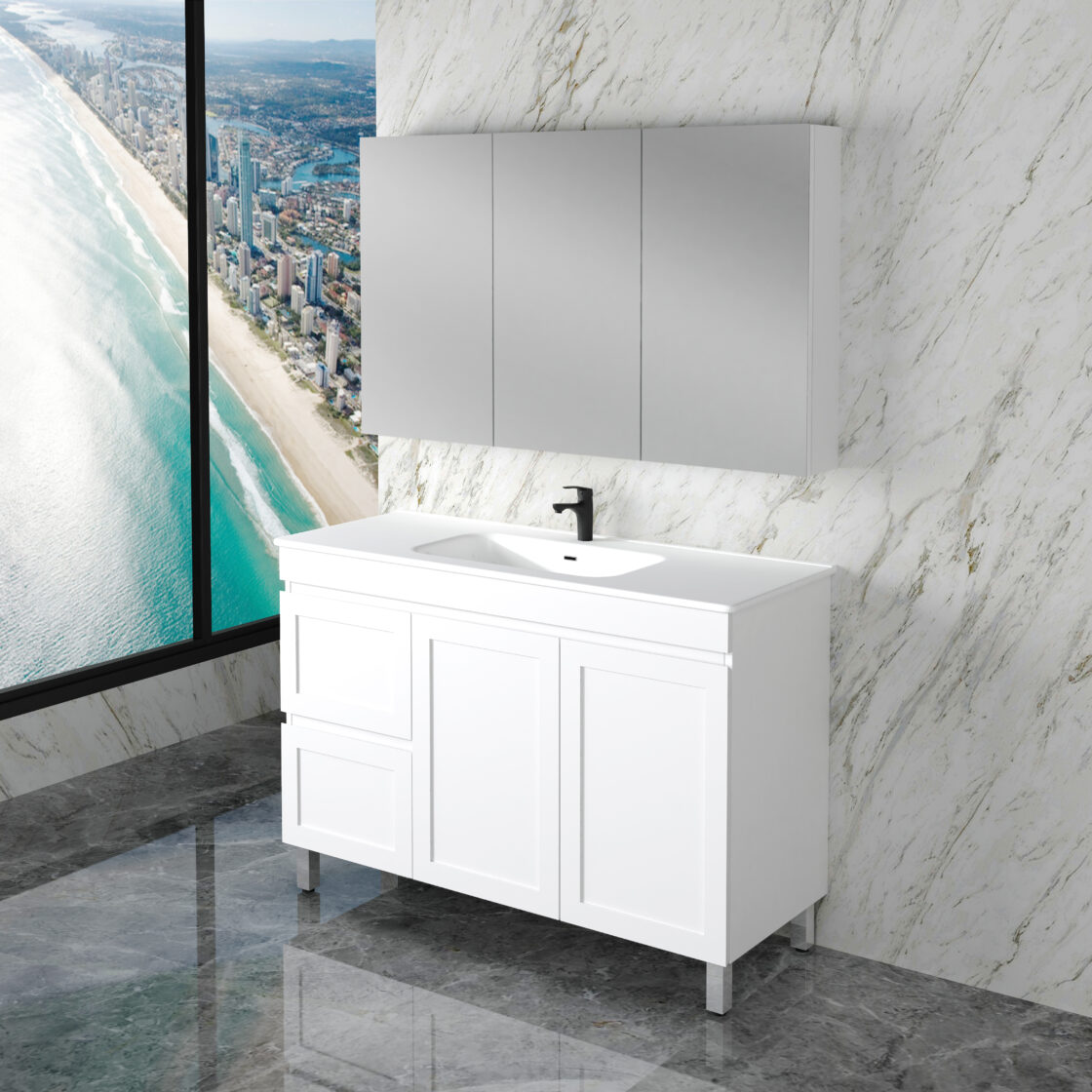 Miami 1200mm Floor Standing Vanity Matte White