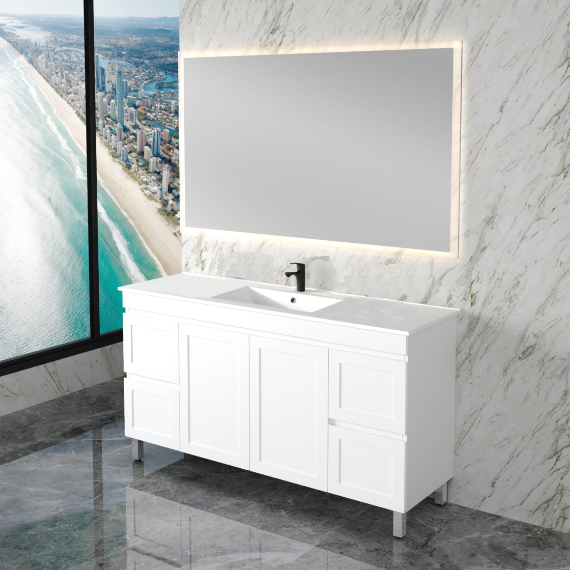 Miami 1500mm Floor Standing Vanity Matte White