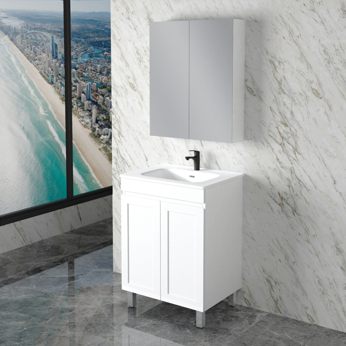 Miami 600mm Floor Standing Vanity Matte White