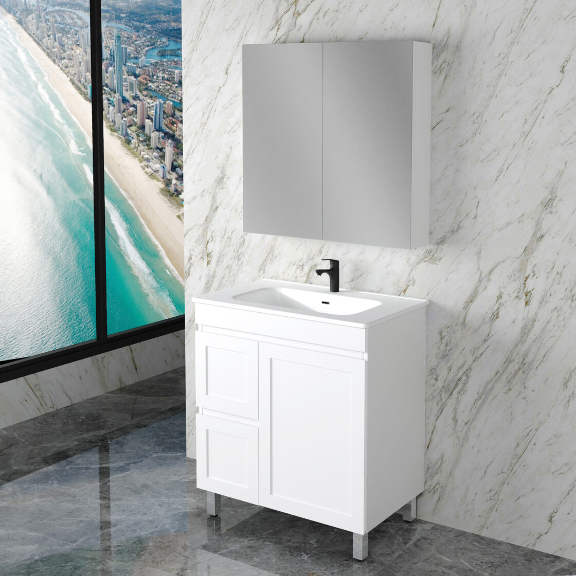 Miami 750mm Floor Standing Vanity Matte White