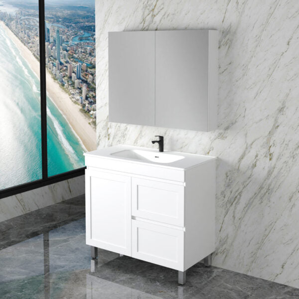 Miami 900mm Floor Standing Vanity Matte White