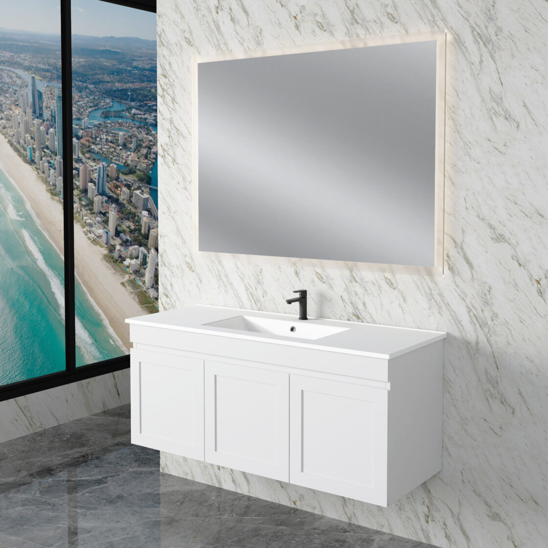 Miami 1200mm Wall Hung Vanity Matte White