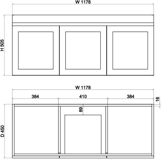 Miami 1200mm Wall Hung Vanity Double Bowl Matte White