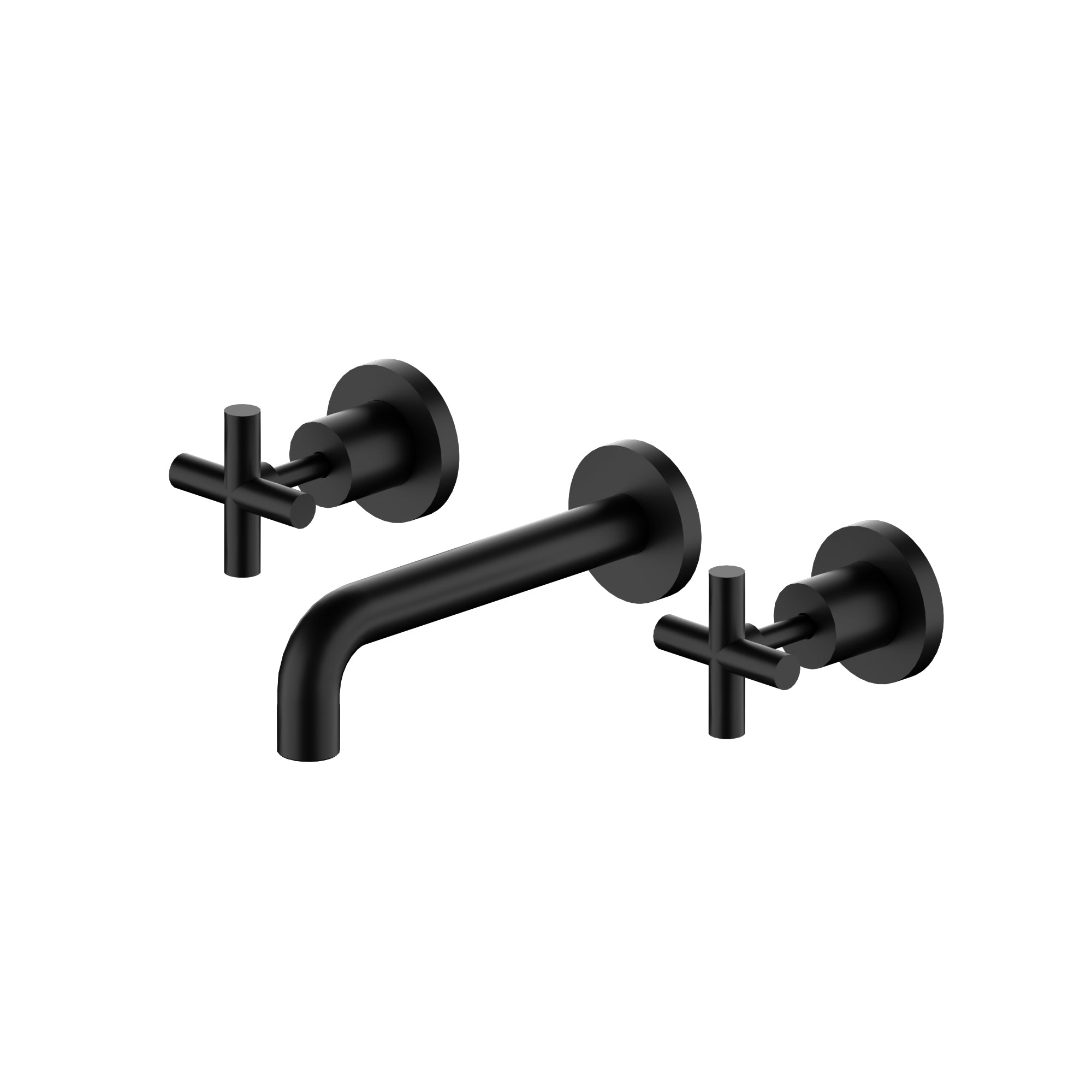 Nero X Plus Wall Basin/Bath Set Matte Black 180mm Spout NR201607bMB