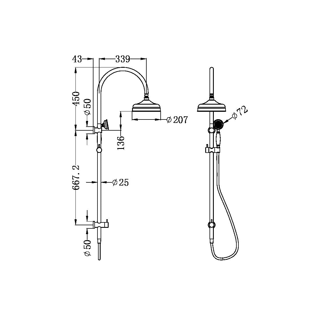 Nero York Twin Shower Rail NR692105