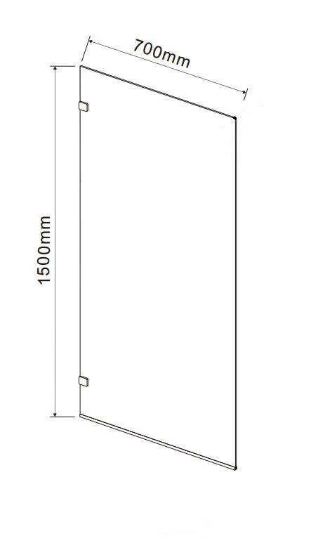 700 X 1500mm Frameless Fixed Bath Screen