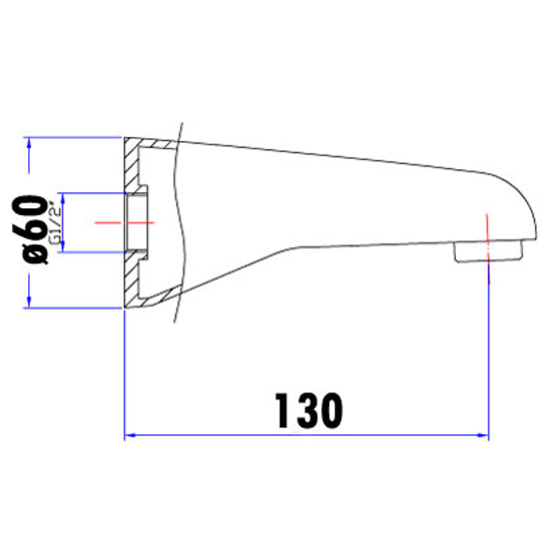 ACL Yale Round Bath Spout PHD-1001