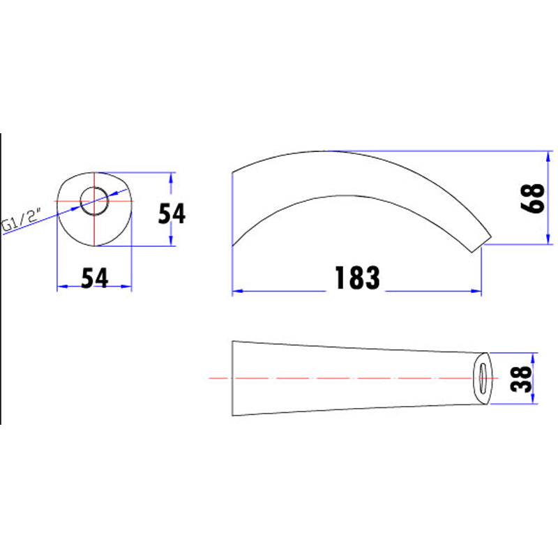 ACL Yale Round Crescent Shaped Bath Spout PHD-510