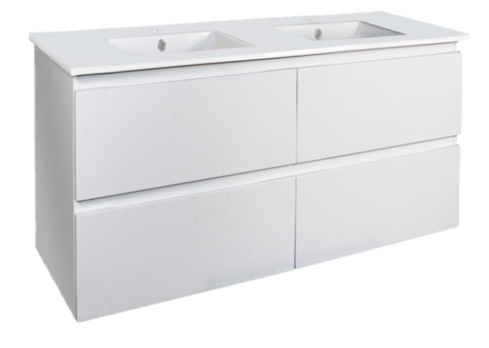 Riva 1200mm Double Bowl Wall Hung Vanity