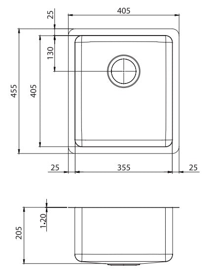 Oliveri Sonetto Standard Bowl Universal Sink SN30TU