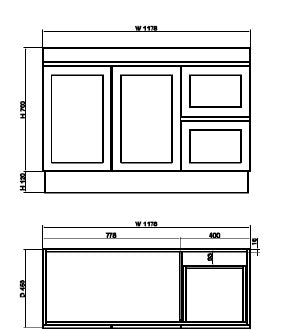 Miami 1200mm Floor Standing Vanity Matte White