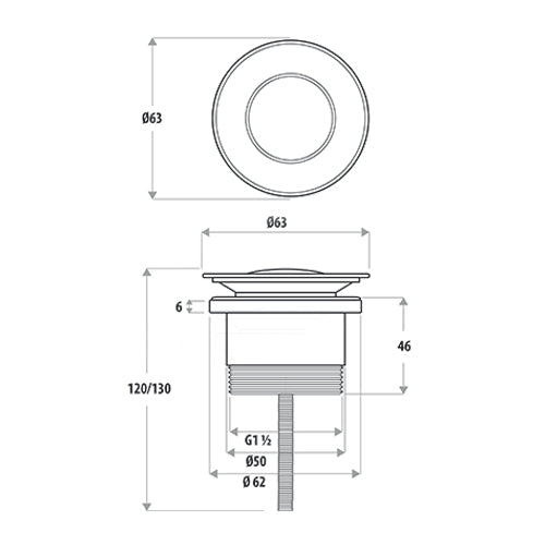 Linwkare Universal Pop-Up Waste Chrome