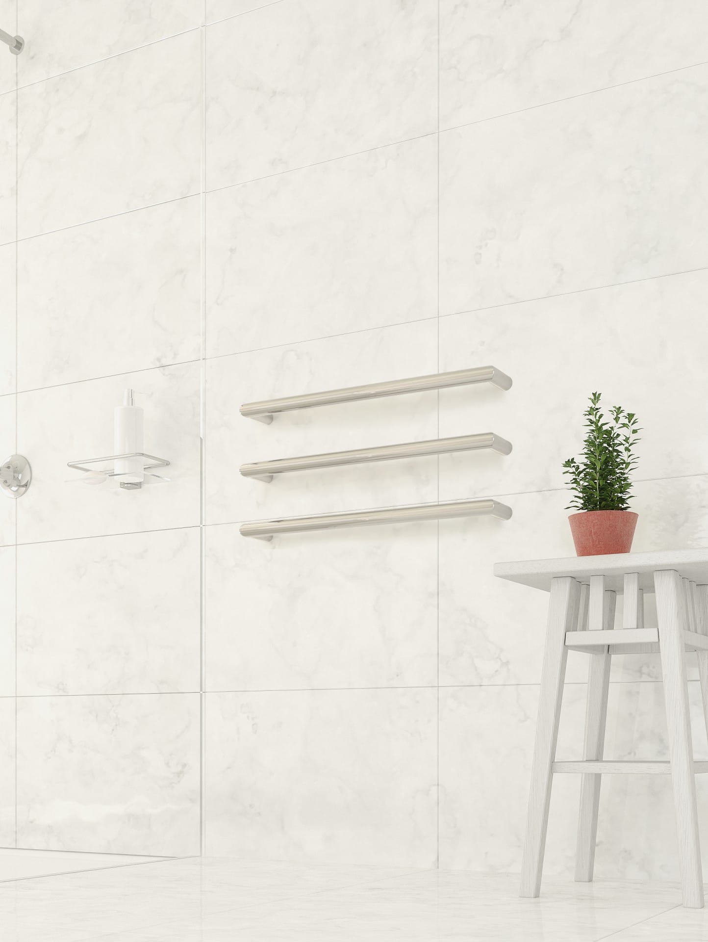 Thermogroup Round Single Bar Heated Towel Rail Chrome DSR6