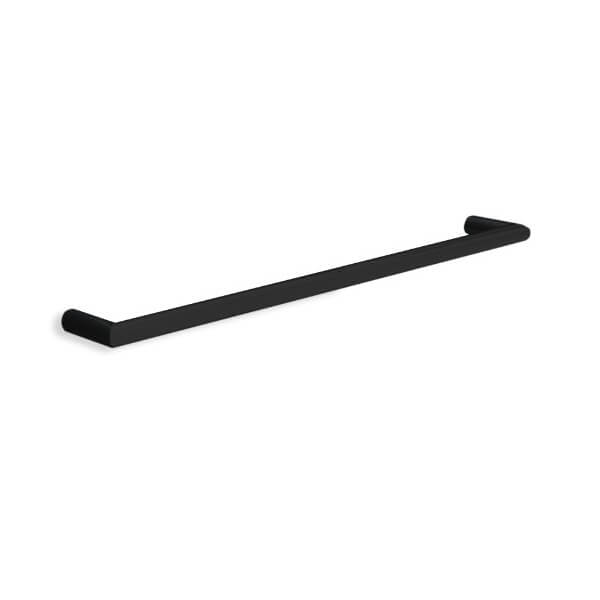 Thermogroup Round Single Bar Heated Towel Rail Matte Black DSR8B