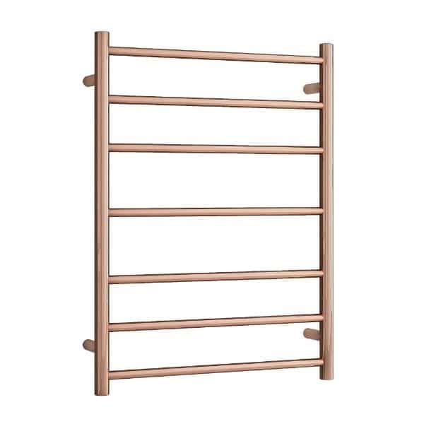 Thermogroup Straight Round 7 Bar Heated Towel Ladder Polished Rose Gold SR44MRG