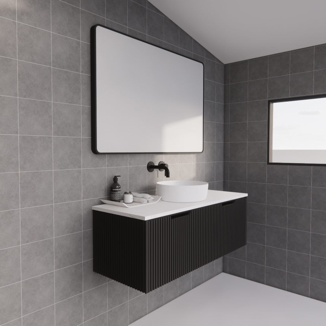 Vienna Matte Black Wall Hung Vanity