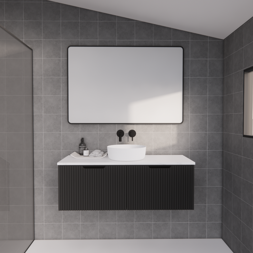 Vienna Matte Black Wall Hung Vanity