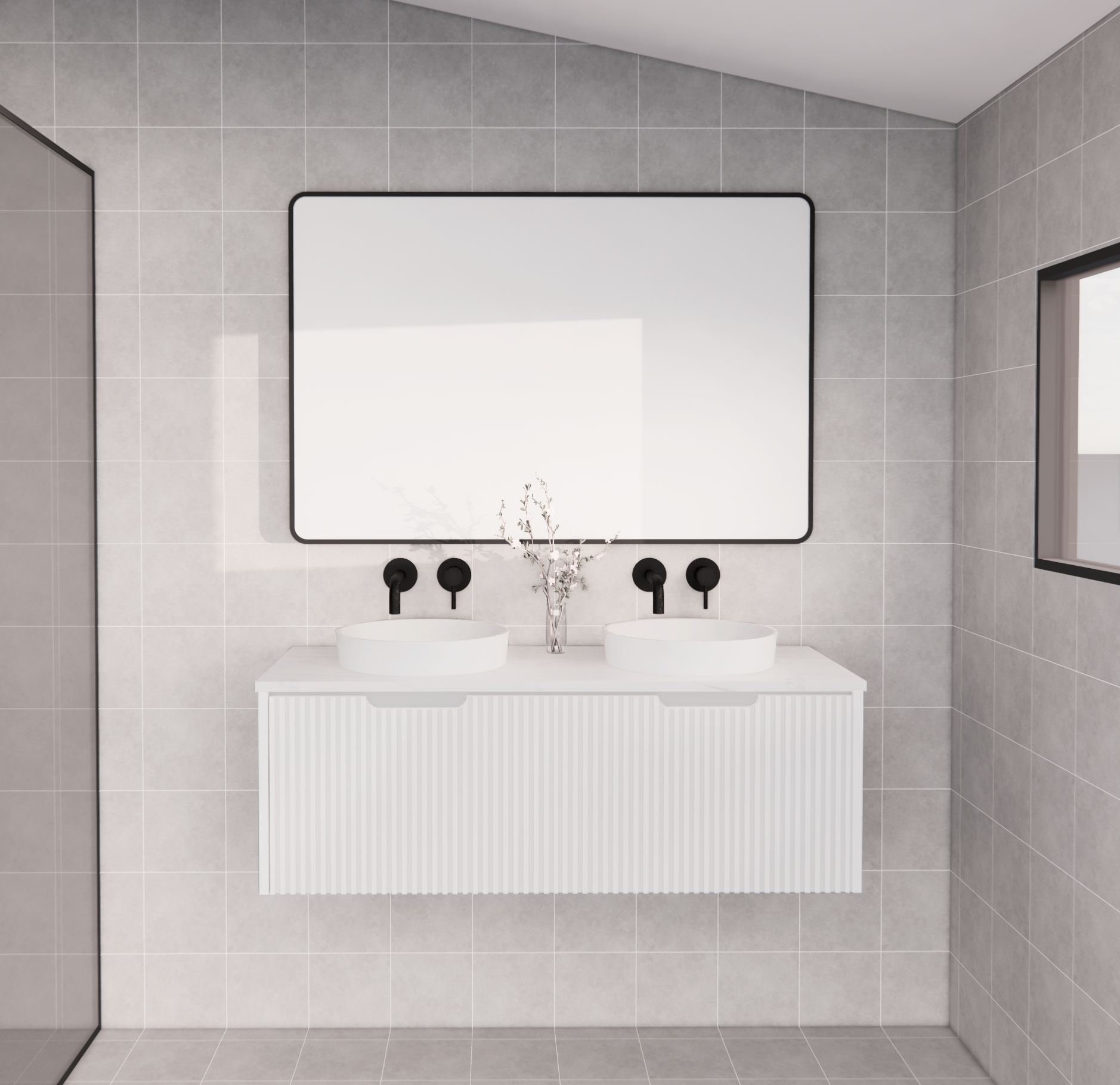 Vienna Matte White Wall Hung Vanity