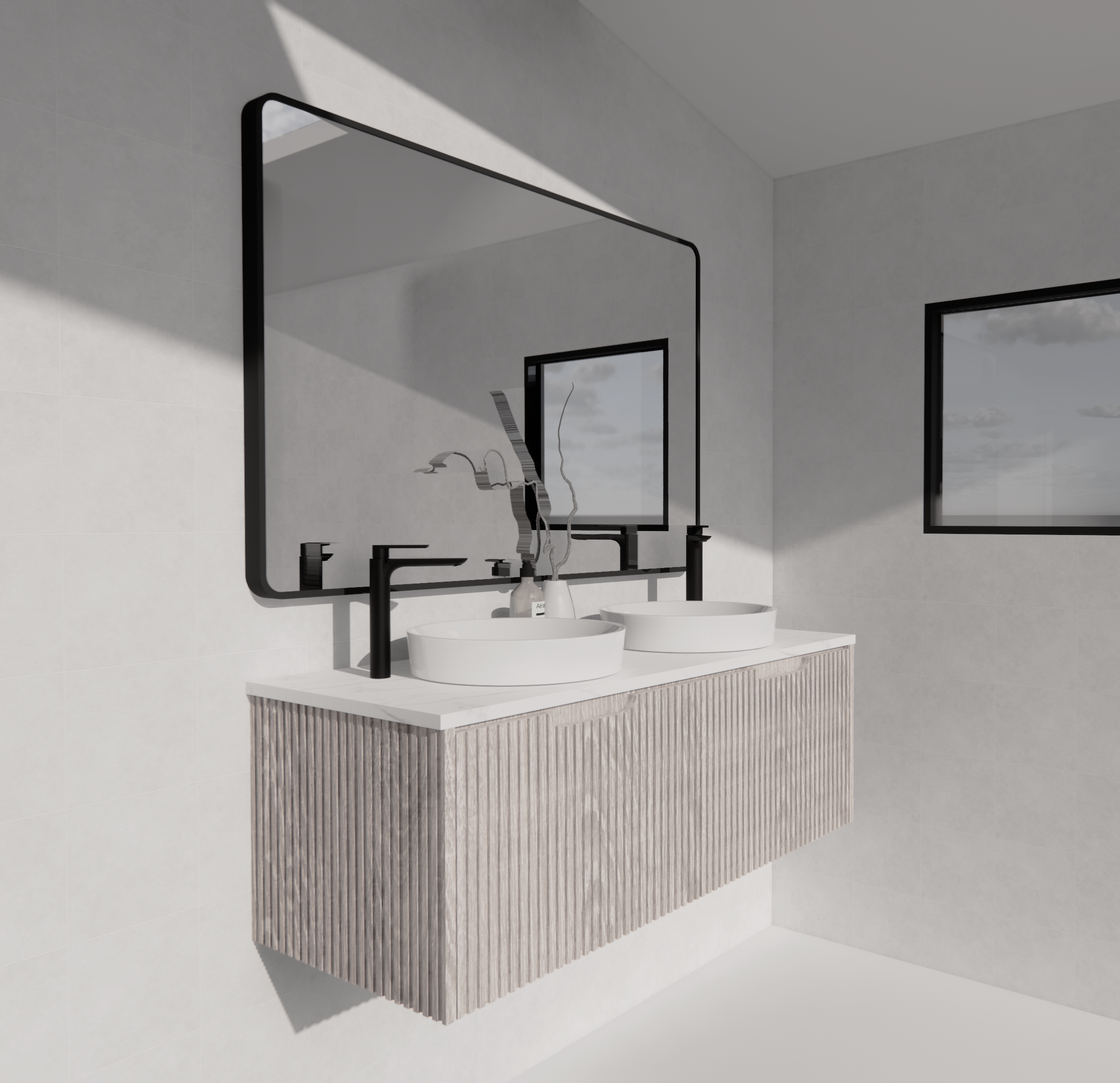 Vienna White Oak Wall Hung Vanity