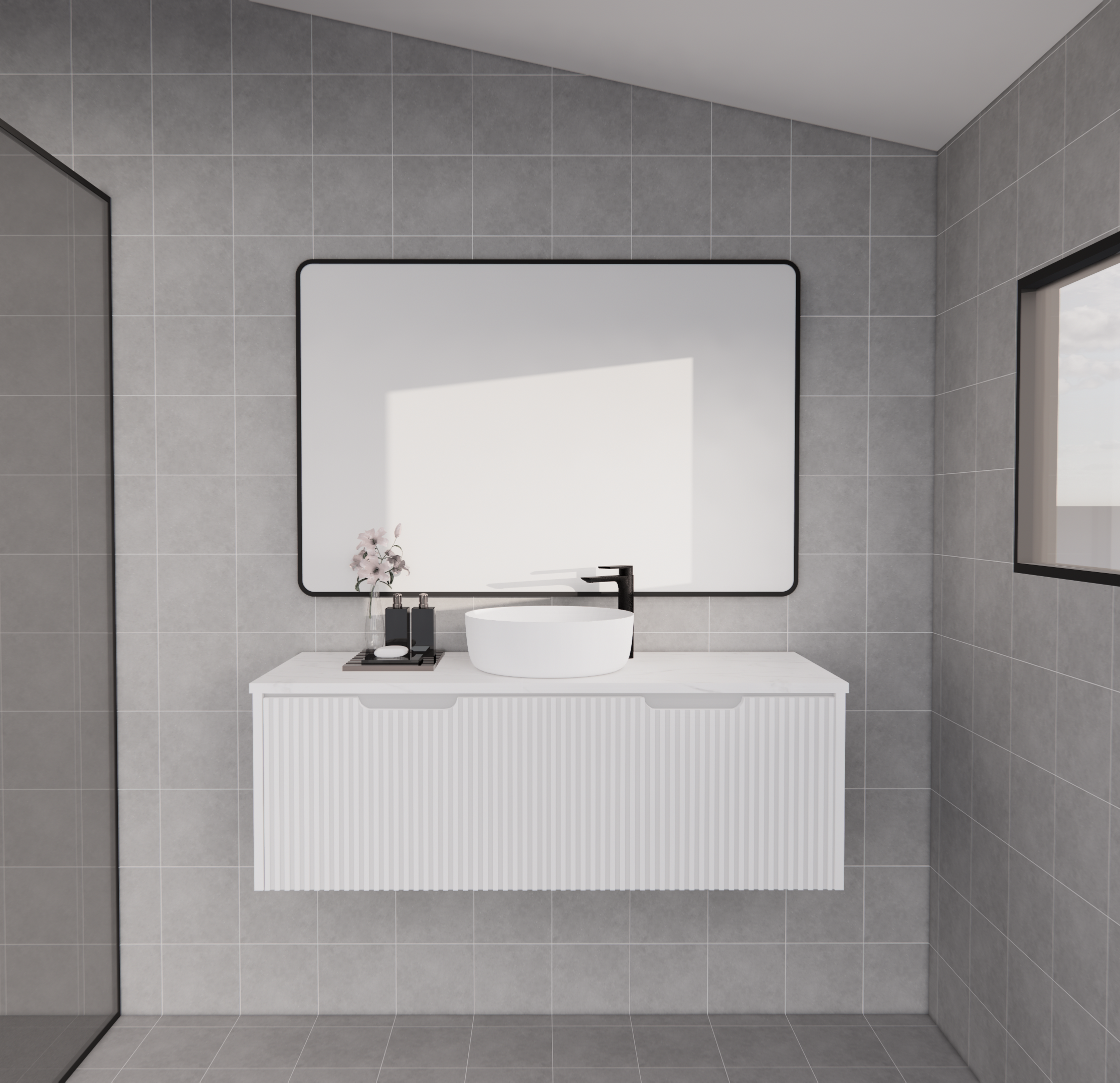 Vienna Matte White Wall Hung Vanity