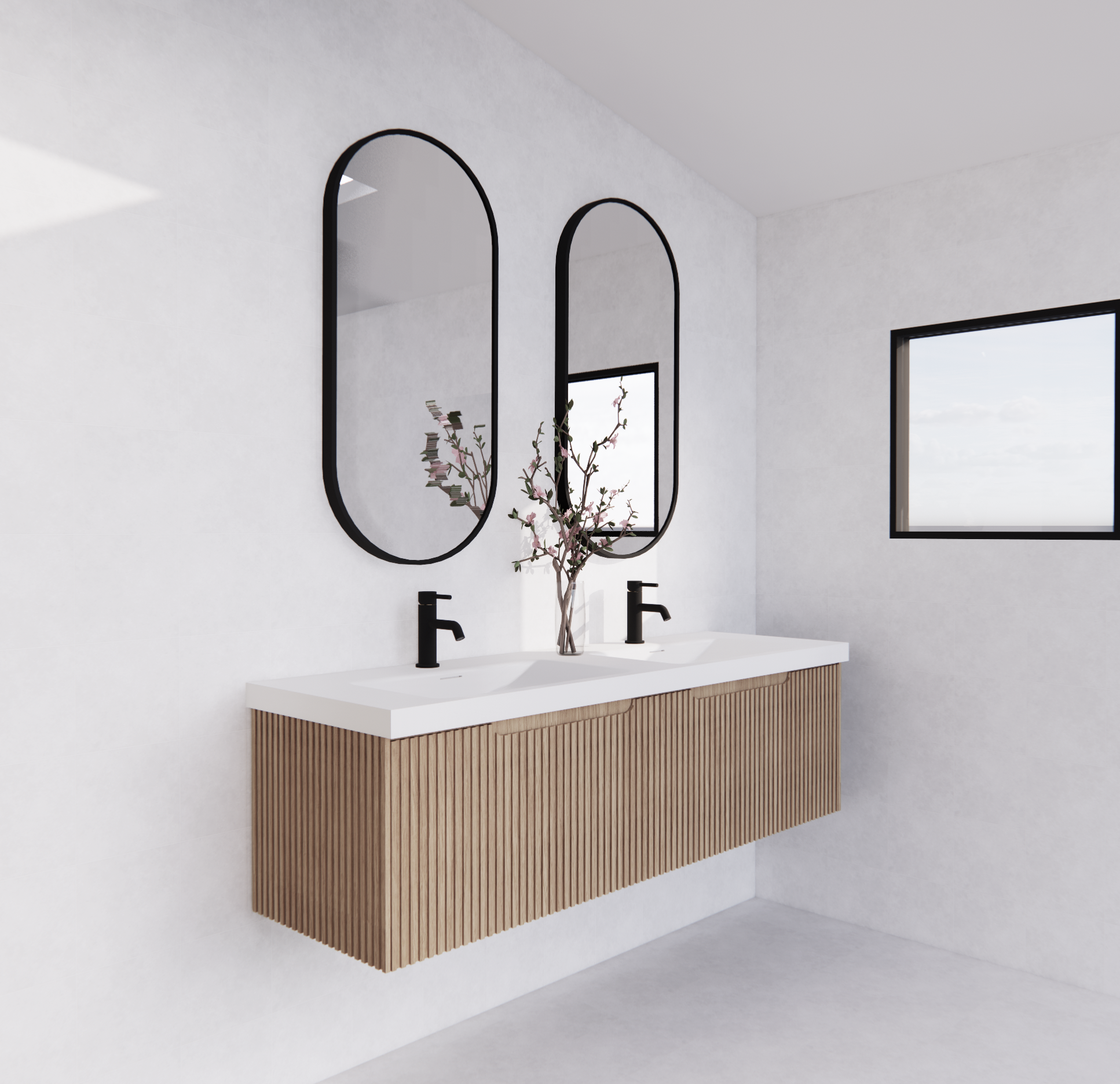 Vienna American Oak Wall Hung Vanity