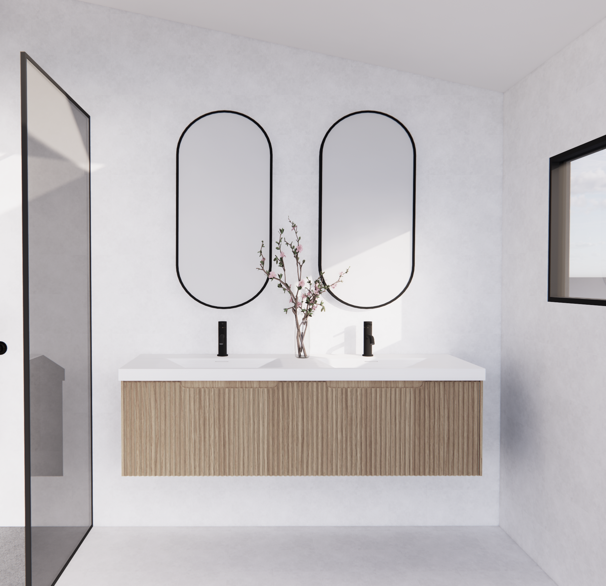 Vienna American Oak Wall Hung Vanity
