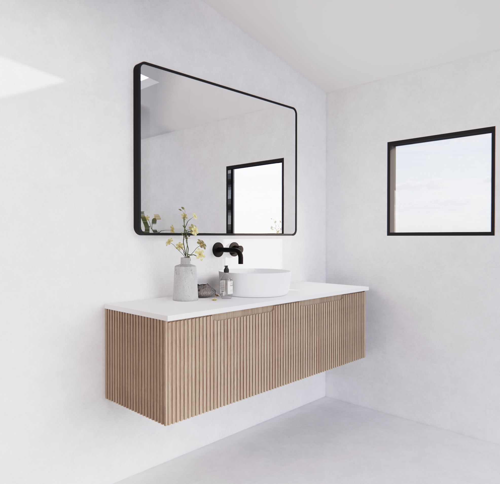 Vienna American Oak Wall Hung Vanity