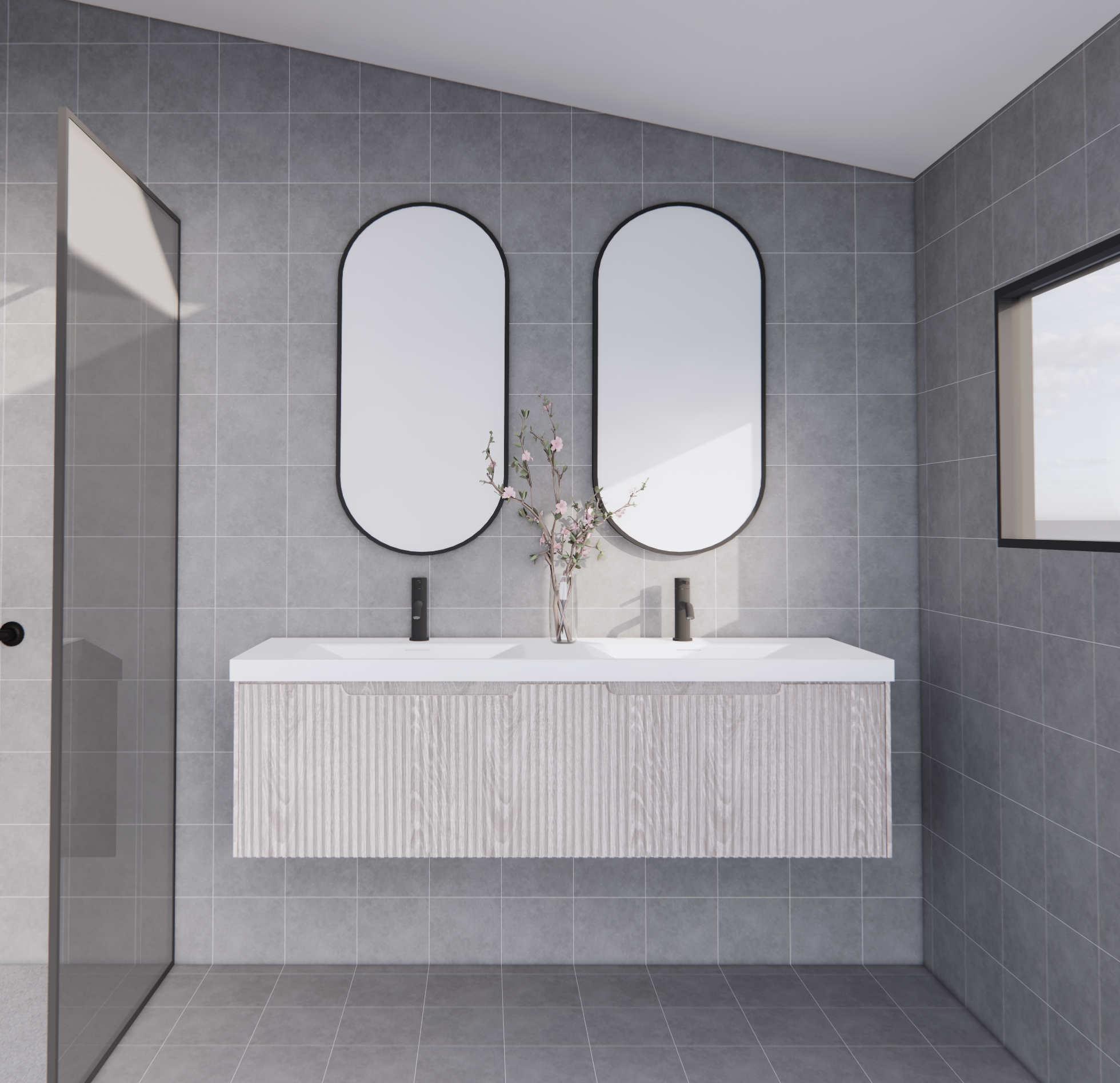 Vienna White Oak Wall Hung Vanity